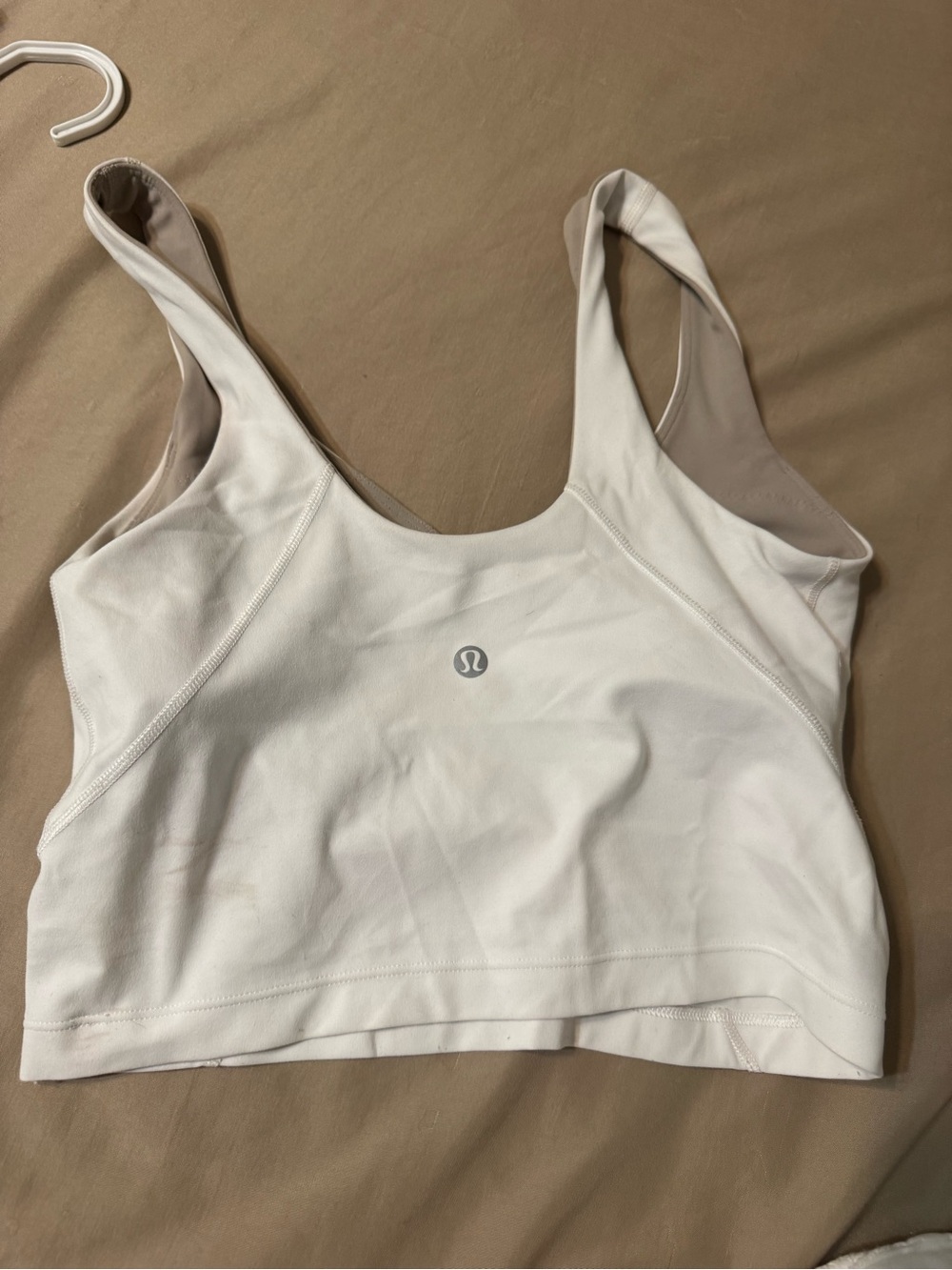 lululemon athletica White Sports Bra with Light Taupe Lining square dot 4